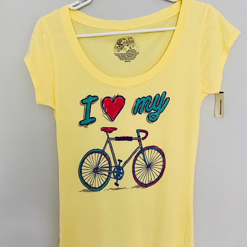 NWT Stranded Yellow  ‘I ♥️ My Bike’ T-shirt M